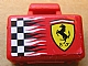 Lego Minifigure, Utensil Briefcase with Checkered Ferrari Logo Pattern on Both Sides (Stickers)