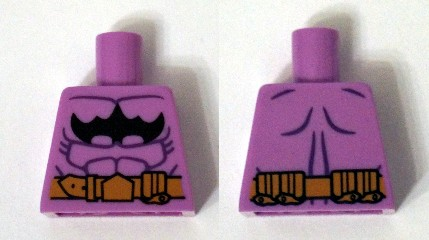 Lego Torso Batman Logo Upside Down with Muscles and Gold Belt Pattern