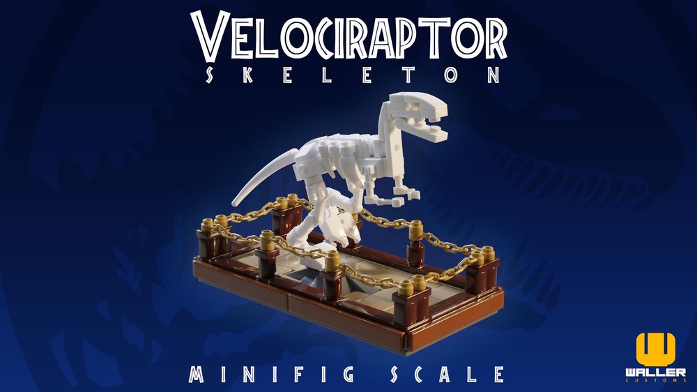 Lego Velociraptor Skeleton - Minifigure Scale