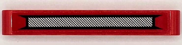 Lego Technic, Liftarm Thick 1 x 7 with Black and Silver Grille Pattern (Sticker) - Set 42098 / Red