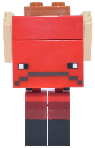 Lego Minecraft Strider (Dark Red Plate 1 x 3, Yellow Round Plates 1 x 1 with Open Stud) - Brick Built