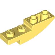 Lego Brick Curved Inverted 4 x 1 / Bright Light Yellow