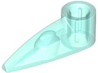 Lego Bionicle 1 x 3 Tooth with Axle Hole (Bohrok Eye) / Trans-Light Blue