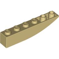 Lego Brick Curved Inverted 6 x 1 / Tan