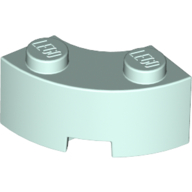 Lego Brick Round Corner 2 x 2 Macaroni with Stud Notch and Reinforced Underside [New Style] / Light Aqua