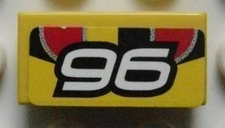 Lego Tile 1 x 2 with Number 96 Pattern (Sticker) - Set 8644