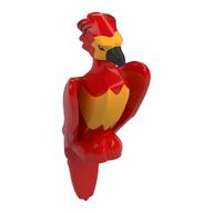 Lego Animal, Bird, Phoenix with Bright Light Orange Chest and Face, Black Beak Print (Fawkes) / Red