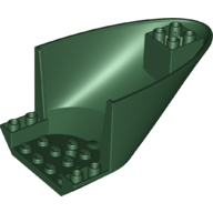Lego Aircraft Fuselage Curved Aft Section 6 x 10 Bottom / Dark Green