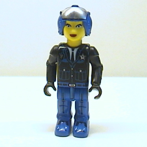 Lego Juniors Midifig, Police - Blue Legs, Black Jacket, Blue Helmet [Female]