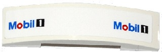 Lego Slope, Curved 4 x 1 x 2/3 Double with 'Mobil 1' on Both Ends Pattern (Sticker) - Set 75912