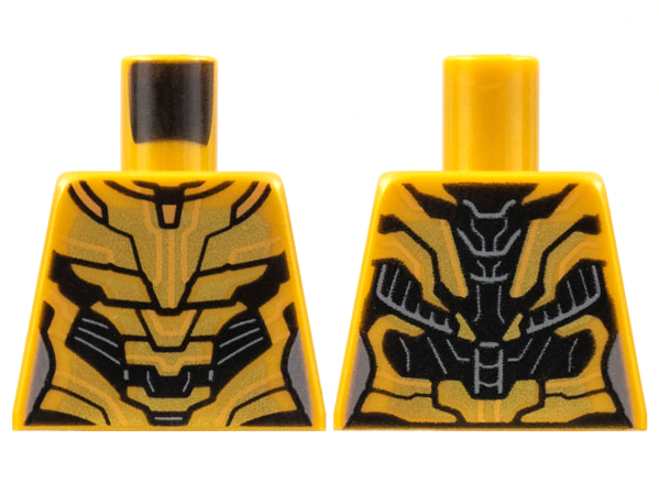 Lego Torso Female Armor, Gold Plates, Black Trim Pattern (Gamora) / Pearl Gold