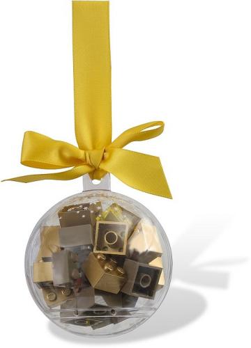 Lego Holiday Ornament with Gold Bricks