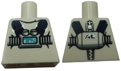 Lego Torso Protective Suit with Back Zipper and Astor City 'AC' Pattern / White