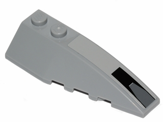 Lego Wedge 6 x 2 Right with Black Rectangle and Dark Bluish Gray Trapezoid Pattern (Sticker) - Set 75022