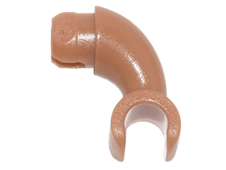 Lego Arm, Short, Curved with Hand / Medium Nougat