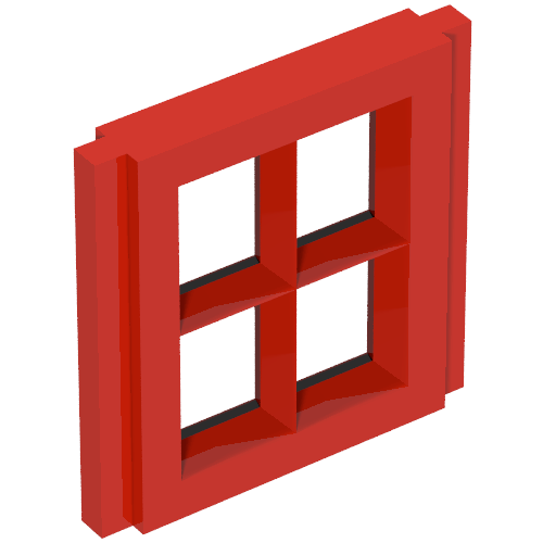 Lego Window Pane 1 x 2 x 2 for Slotted Bricks / Vintage Red