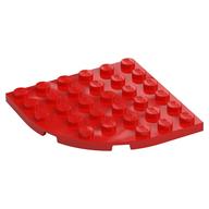 Lego Plate Round Corner 6 x 6 / Red
