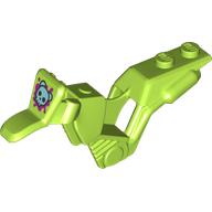 Lego Fairing, Motorcycle, Dirt Bike with 1 x 2 Studs and Bear Head Print / Lime