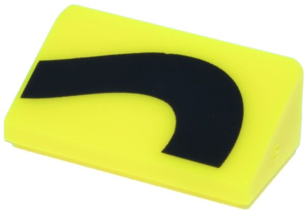 Lego Slope 30 1 x 2 x 2/3 with Black Squiggly Line with 1 Curve Pattern