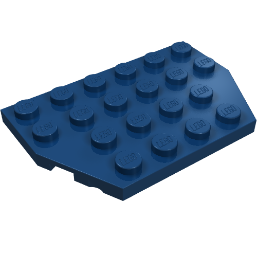 Lego Wedge Plate 4 x 6 Cut Corners / Dark Blue