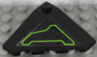 Lego Wedge 4 x 4 (Slope 18 Corner) with Lime Circuitry Pattern Model Left Side (Sticker) - Set 7713