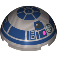 Lego Dome Hemisphere 4 x 4 with Dark Blue R2-D2 Control Panel Print