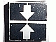 Lego Tile 2 x 2 with White Crossed Lines and Arrows Down, Up Pattern (Sticker) - Set 8094