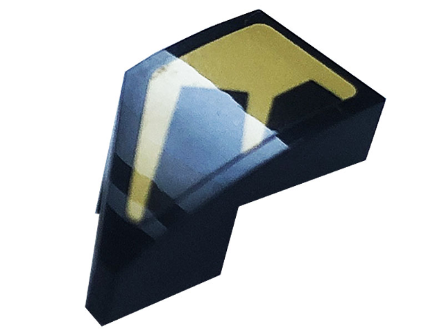 Lego Wedge 2 x 1 x 2/3 Right with Gold Stripes Pattern (Sticker) - Set 76899
