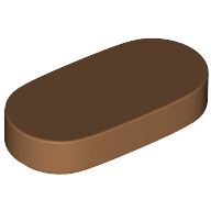 Lego Tile Round 1 x 2 / Medium Nougat