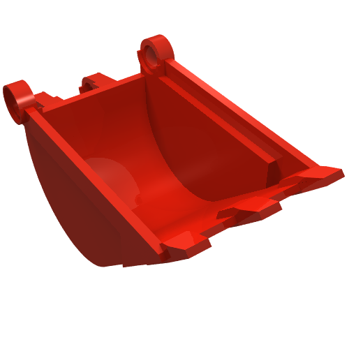 Lego Technic Digger Bucket 4 x 4 x 9 with 3 teeth / Red