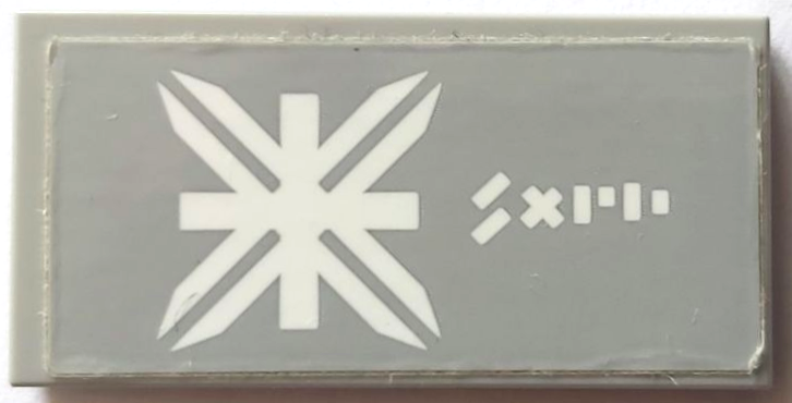 Lego Tile 2 x 4 with White Snowflake / Ice Crystal, Stripes, 'X' and Lines Pattern (Sticker) - Set 70616