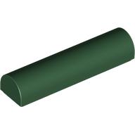 Lego Brick Curved 1 x 4 x 2/3 Double, No Studs / Dark Green