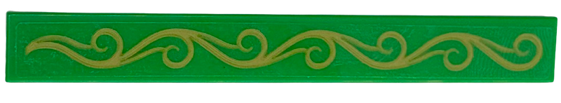 Lego Tile 1 x 8 with Gold Scrollwork Pattern Model Right Side (Sticker) - Set 75689 / Green