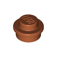 Lego Plate Round 1 x 1 with Solid Stud / Dark Orange