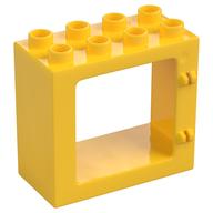 Lego Duplo Door / Window Frame Flat Front Surface, Completely Open Back / Yellow