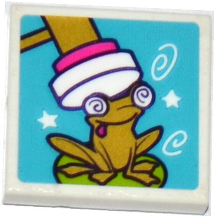 Lego Tile 2 x 2 with Frog and Mallet Pattern (Sticker) - Set 41127