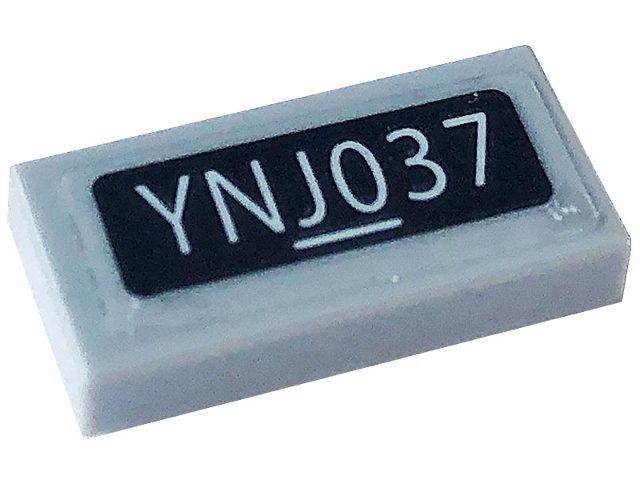 Lego Tile 1 x 2 with 'YNJ037' Pattern (Sticker) - Set 76903
