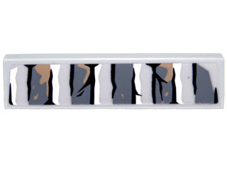 Lego Tile 1 x 4 with Bricks and Cracks Pattern Type 2 (Sticker) - Set 9473 / Light Bluish Gray