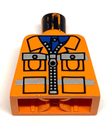 Lego Torso Town Construction Zipper Jacket, Blue Shirt, Safety Stripes Pattern