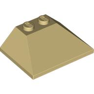 Lego Brick Sloped 45° 3 x 4 Double / 33° / Tan