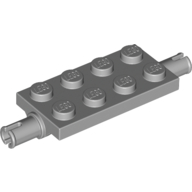 Lego Plate Special 2 x 4 with Pins / Light Bluish Gray