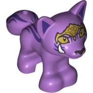 Lego Animal, Fox with White Fangs, Gold Tiara Print / Medium Lavender