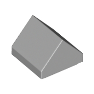 Lego Brick Sloped Double 45° 1 x 1 / Light Bluish Gray