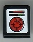 Lego Slope 30 1 x 1 x 2/3 with Red Round Screen and Red and Green Lights Pattern (Sticker) - Set 8899