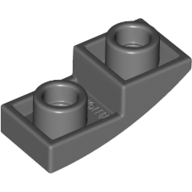 Lego Brick Curved Inverted 2 x 1 / Dark Bluish Gray