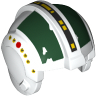 Lego Helmet Rebel Pilot, Center Ridge with Scratched Dark Green Print