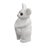 Lego Animal, Mouse with Walking Stick, Black Glasses, Dark Pink Nose Print