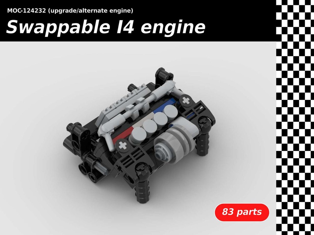 Lego Swappable turbocharged I4 engine