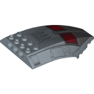 Lego Windscreen 10 x 6 x 2 Curved with Cockpit, Dark Red Windows Print