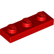 Lego Plate 1 x 3 / Red